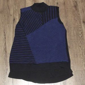Dana Buchman - Black and Blue Tank Top Sweater - XL